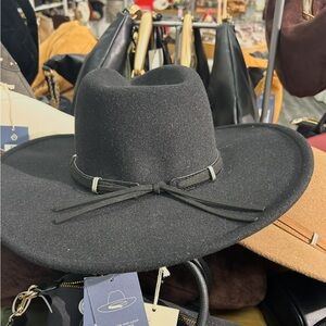 Black Wool Fedora Hat